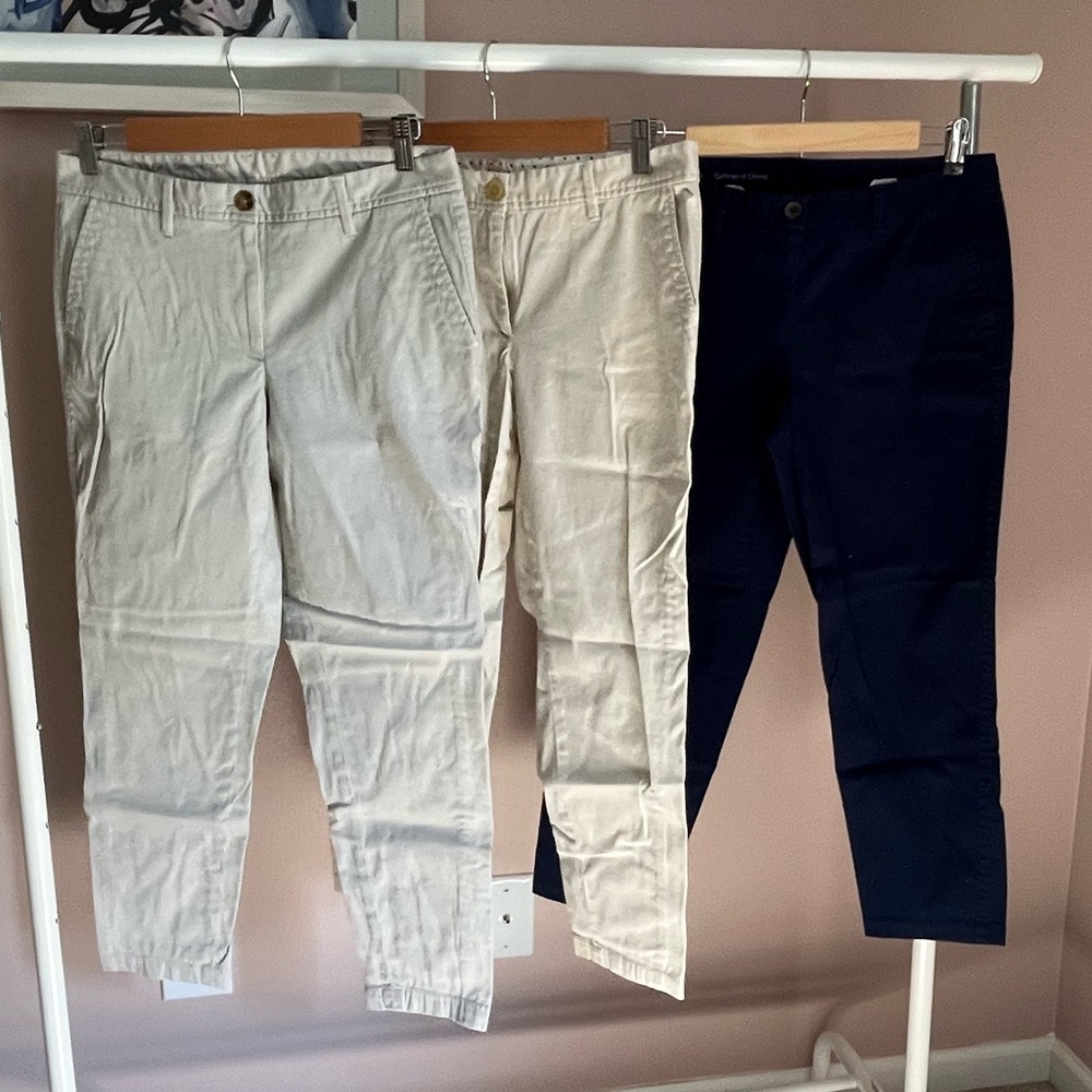 Talbots Cream and Blue Chinos - 3 Pair